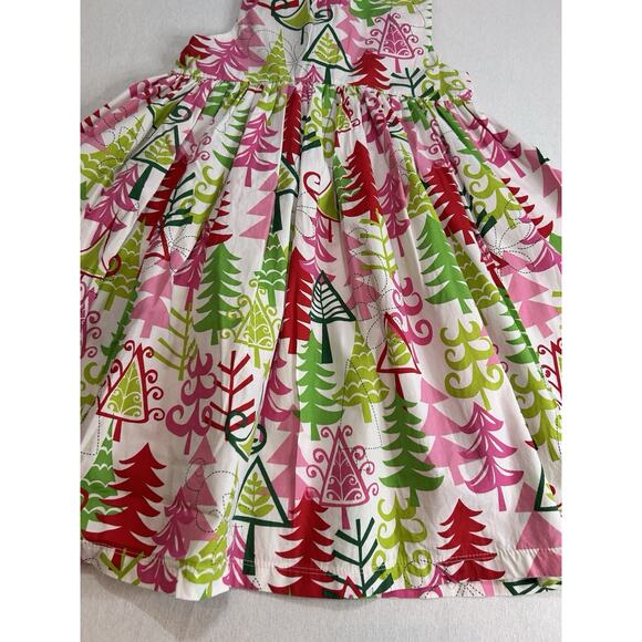 Jelly The Pug Christmas Tree Dress Girls Size 6 Smocked Layered Flowy Christmas - Picture 12 of 12